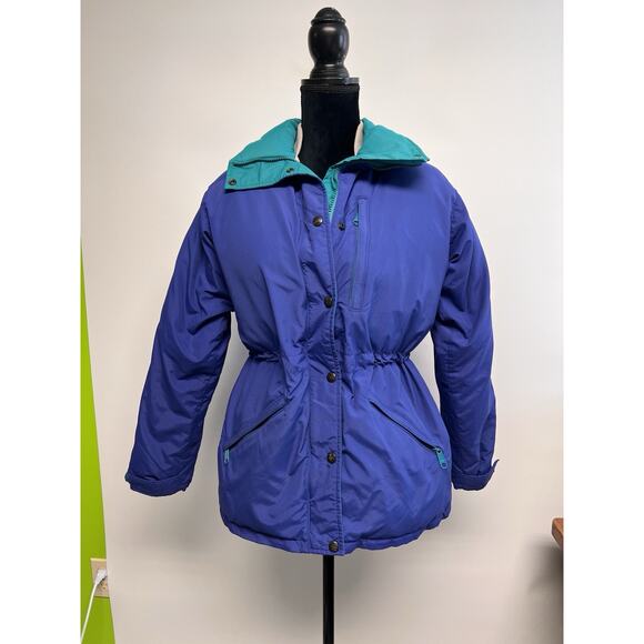 Vintage LL Bean Maine Parka Coat Down Puffer Small USA Cinch Waist Skiing Thick - Picture 4 of 15